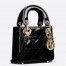 Dior Lady Dior Micro Bag In Black Patent Cannage Calfskin