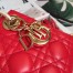 Dior Mini Lady Dior Bag In Red Lambskin