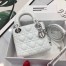 Dior Mini Lady Dior Bag In White Lambskin