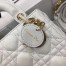 Dior Mini Lady Dior Bag In White Lambskin