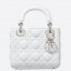 Dior Mini Lady Dior Bag In White Lambskin