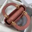 Dior Mini Lady Dior Bag In Beige Patent Calfskin