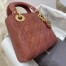 Dior Mini Lady Dior Bag In Beige Patent Calfskin