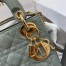 Dior Mini Lady Dior Bag In Grey Patent Calfskin