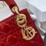 Dior Red Patent Mini Lady Dior Bag With Chain