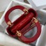 Dior Red Patent Mini Lady Dior Bag With Chain