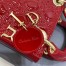 Dior Red Patent Mini Lady Dior Bag With Chain