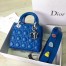 Dior My Lady Dior Bag In Blue Lambskin