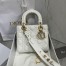 Dior Small Lady Dior My ABCDior Bag In White Lambskin