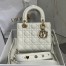 Dior Small Lady Dior My ABCDior Bag In White Lambskin