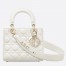 Dior Small Lady Dior My ABCDior Bag In White Lambskin