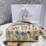 Dior Medium Lady D-Lite Hibiscus Metallic Thread Embroidery Bag 