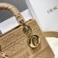 Dior Medium Lady D-Lite Bag In Beige Embroidered Canvas