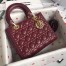 Dior Medium Lady Dior Bag In Bordeaux Lambskin