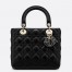 Dior Medium Lady Dior Bag with Enamel Charm In Black Lambskin