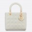 Dior Medium Lady Dior Bag In White Cannage Lambskin