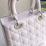 Dior Medium Lady Dior Bag In White Patent Leather
