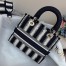 Dior Medium Lady D-Lite Bag In Blue D-Stripes Embroidery