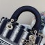 Dior Medium Lady D-Lite Bag In Blue D-Stripes Embroidery