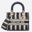 Dior Medium Lady D-Lite Bag In Blue D-Stripes Embroidery