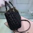 Dior Lady Dior Medium Bag In Black Wavy Crinkled Lambskin