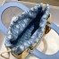 Dior Medium Lady Dior Bag In Wicker and Light Blue Oblique Jacquard