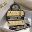 Dior Medium Lady Dior Bag In Wicker and Blue Oblique Jacquard