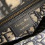 Dior Medium Lady Dior Bag In Wicker and Blue Oblique Jacquard