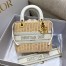 Dior Medium Lady Dior Bag In Wicker and White Oblique Jacquard