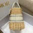 Dior Medium Lady Dior Bag In Wicker and White Oblique Jacquard