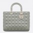 Dior Large Lady Dior Bag In Grey Cannage Lambskin