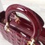 Dior Large Lady Dior Bag In Bordeaux Patent Leather