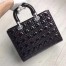 Dior Large Lady Dior Bag In Black Patent Leather