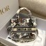 Dior Medium Lady D-Lite Bag In White Jardin d'Hiver Embroidery