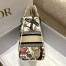 Dior Medium Lady D-Lite Bag In White Jardin d'Hiver Embroidery