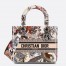 Dior Medium Lady D-Lite Bag In White Jardin d'Hiver Embroidery