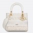 Dior Medium Lady D-Lite Bag In Natural Embroidery with Macrame Effect