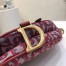 Dior Mini Saddle Bag In Bordeaux Oblique Jacquard Canvas