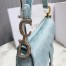 Dior Mini Saddle Bag In Sea Green Velvet