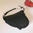 Dior Saddle Bag In Black Braided Leather Strips With Fringe