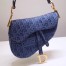Dior Saddle Bag In Denim Blue Dior Oblique Canvas