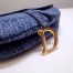 Dior Saddle Bag In Denim Blue Dior Oblique Canvas