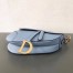 Dior Saddle Bag In Sky Blue Grained Calfskin
