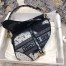 Dior Saddle Bag In Blue Multicolor Tie Embroidery