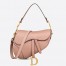 Dior Saddle Bag with Strap in Blush Grained Calfskin