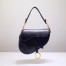 Dior Saddle Bag In Black Calfskin With Threaded Edges