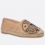 Dior Granville Espadrilles In Beige Jute Canvas with Dior Union Motif