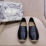 Dior Granville Espadrilles In Black Embossed Lambskin