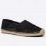 Dior Granville Espadrille In Black Mesh Embroidery