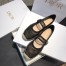 Dior Caro Espadrille Ballerina Flat In Black Mesh Embroidery